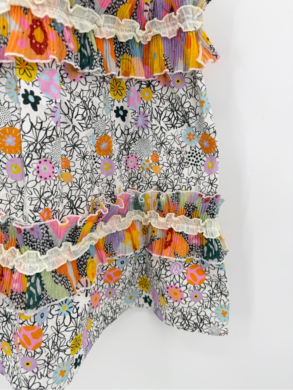 CeliaB Java Dress Midi Tiered Ruffle Cotton Multicolor Floral Size S - Picture 5 of 13